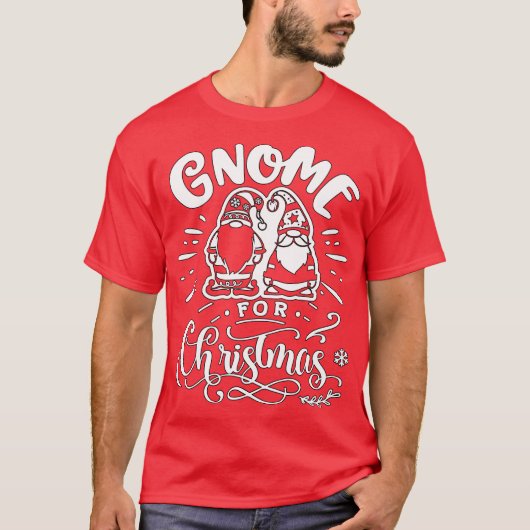 Kabouter voor Kerstmis - Cute Gnomes Kerstmis T-shirt (Voorkant)