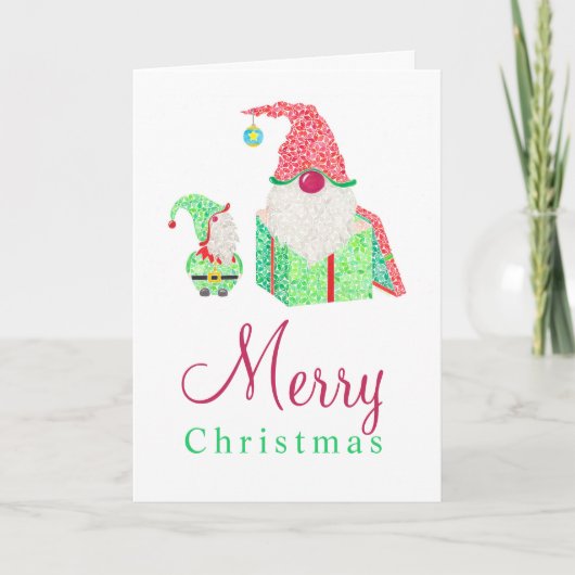 Kabouter Wenskaart Feestdagen Kaart (Voorkant)