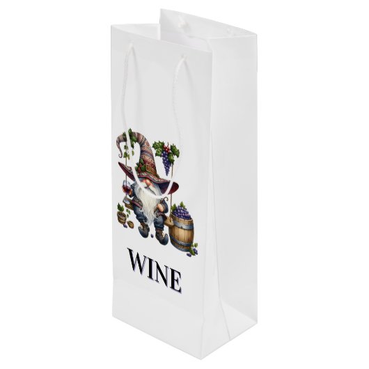 Kabouter  wijn cadeautas (Achterkant Gekanteld)