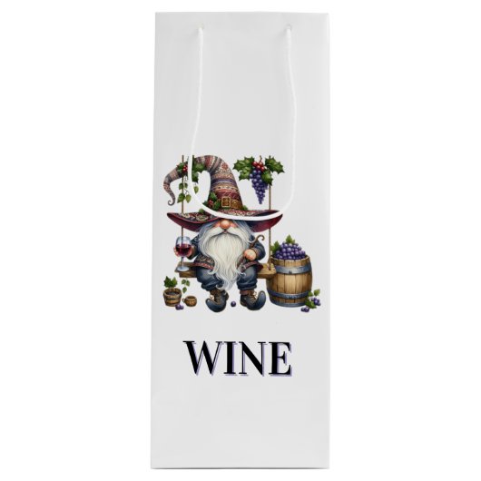 Kabouter  wijn cadeautas (Voorkant)