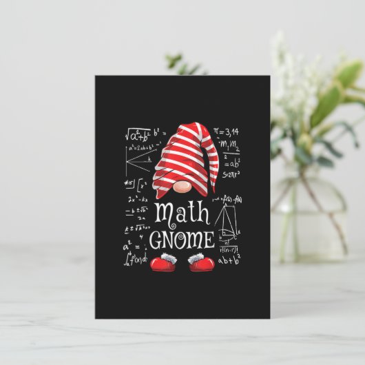 Kabouter wiskunde familie matching groep kerstfees kaart (Staand voorkant)