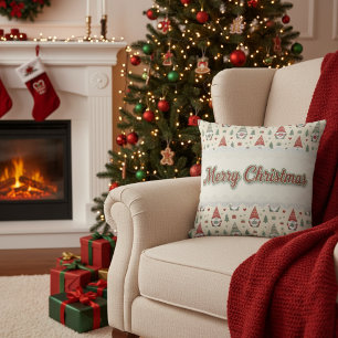 Kabouter Worp Kussen met Scandinavische Kerstsfeer