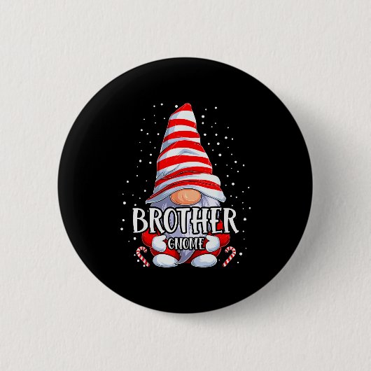 Kabouterbroer Kerstpijama Matching Familie Gr Ronde Button 5,7 Cm (Voorkant)