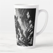 Kabouterduivels Verlaten Stad BW Retro Stripstijl Latte Mok (Rechts)