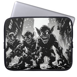 Kabouterduivels Verwoestten Stad Retro 50s Grafisc Laptop Sleeve
