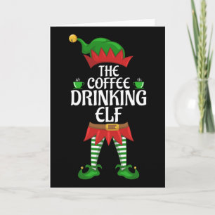 Kabouterfamilie die koffie drinkt, bijpassende ker kaart
