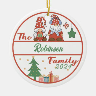 Kabouterfamilie Kerstmis Keramisch Ornament