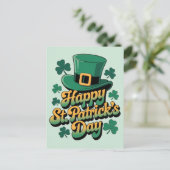 Kabouterhoed & Shamrocks Gelukkig St. Patrick's Da Briefkaart (Staand voorkant)