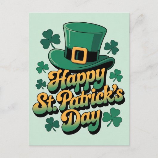 Kabouterhoed & Shamrocks Gelukkig St. Patrick's Da Briefkaart (Voorkant)