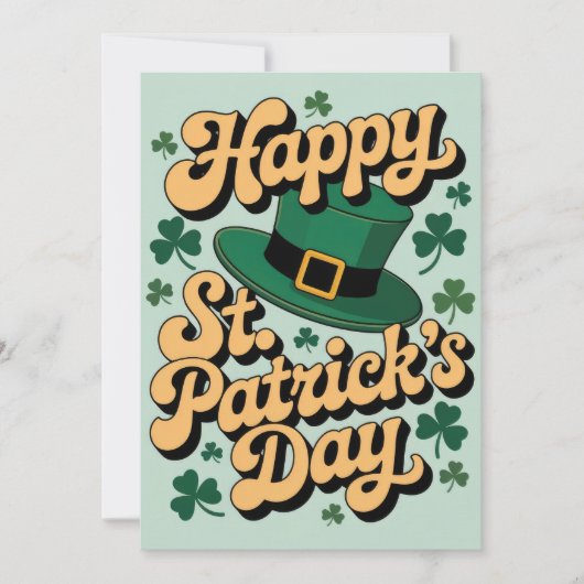 Kabouterhoed & Shamrocks Gelukkig St. Patrick's Da Kaart (Voorkant)