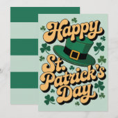 Kabouterhoed & Shamrocks Gelukkig St. Patrick's Da Kaart (Voorkant / Achterkant)