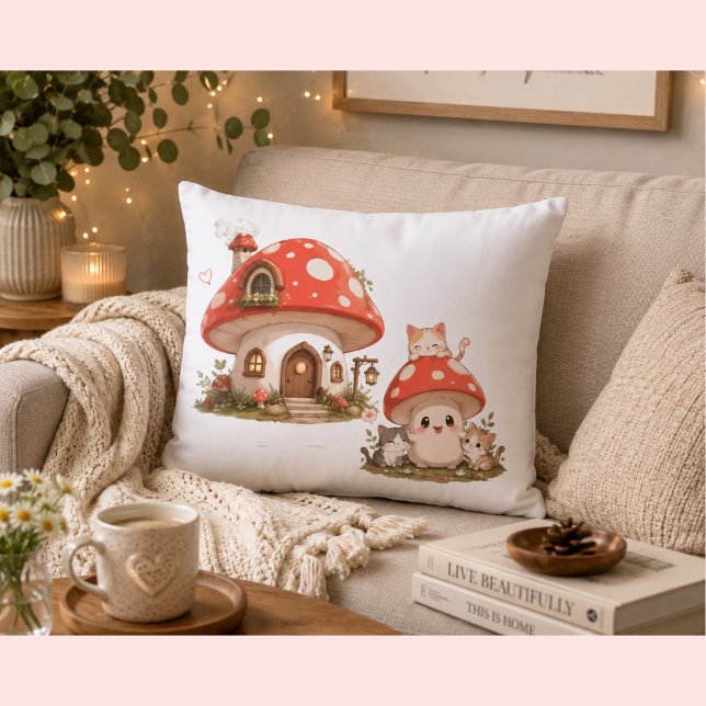 Kabouterhuis Worpkussen | Whimsical Cotta Kussen (Creator heeft geüpload)