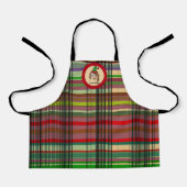 Kabouterhulpen van de Kerstman Geruite Ontwerp Schort (Voorkant)