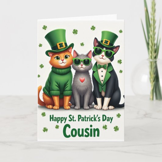 Kabouterkatten St. Patrick kaart (Voorkant)