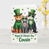 Kabouterkatten St. Patrick kaart (Gele Bloem)