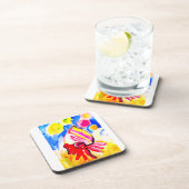 Kabouterkreeft waterverf plezier bier onderzetter (Rechterzijde)