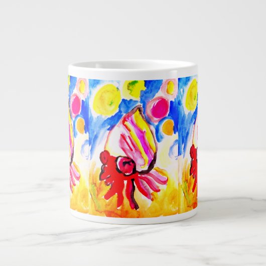 Kabouterkreeft waterverf plezier grote koffiekop (Voorkant)