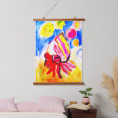 Kabouterkreeft waterverf plezier hangend wandkleed (Slaapkamer)