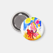 Kabouterkreeft waterverf plezier magneet (Voorkant / Achterkant)