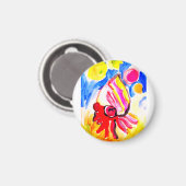 Kabouterkreeft waterverf plezier magneet (Voorkant / Achterkant)
