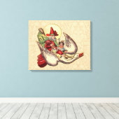 Kaboutermoeder Kind Antieke Illustratie Canvas Afdruk (Insitu (Houten vloer))