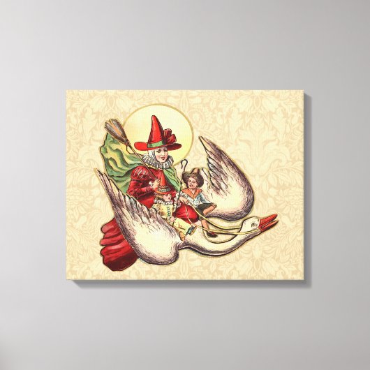 Kaboutermoeder Kind Antieke Illustratie Canvas Afdruk (Voorkant)