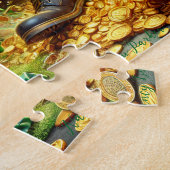 Kabouterondewand, Speelse Ierse Scene, Goud Legpuzzel (Zijkant)