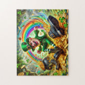 Kabouterondewand, Speelse Ierse Scene, Goud Legpuzzel (Verticaal)