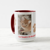 Kabouterpoes 2 foto's, vind een kat, mok (Voorkant links)