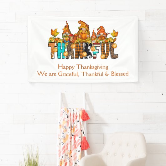 Kabouters Dankbaar Gezegend Thanksgiving Spandoek (Insitu)