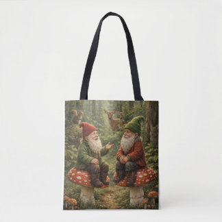 Kabouters die een praatje maken tote bag