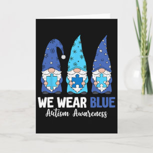 Kabouters dragen blauw Autisme bewustzijn Acceptat Kaart