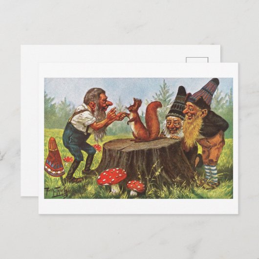 kabouters en eekhoorn Briefkaart (Voorkant / Achterkant)