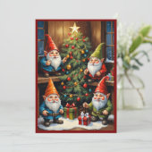 Kabouters Grappig Trendmatig Whimsisch Fantasie Ge Feestdagenkaart (Staand voorkant)