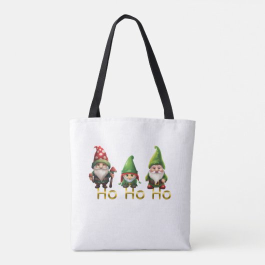 Kabouters Ho Ho Ho Kerstmis Tote Bag (Achterkant)