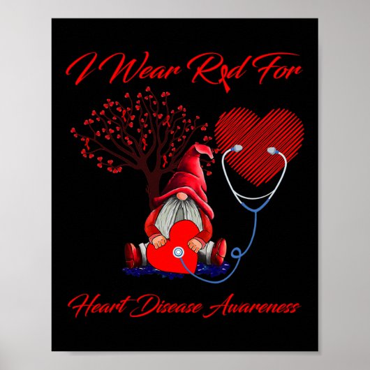 Kabouters Ik Draag Rood Voor Hartbewustzijn Poster (Voorkant)