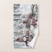 kabouters in de sneeuwtekening bad handdoek (Handdoek)