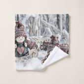 kabouters in de sneeuwtekening bad handdoek (Wasdoekje)