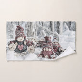 kabouters in de sneeuwtekening bad handdoek (Handdoek)