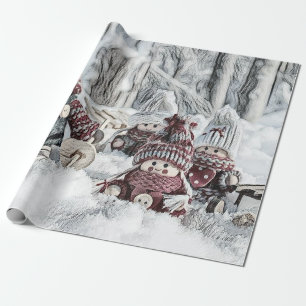  kabouters in de sneeuwtekening cadeaupapier