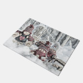  kabouters in de sneeuwtekening deurmat (Schuin)