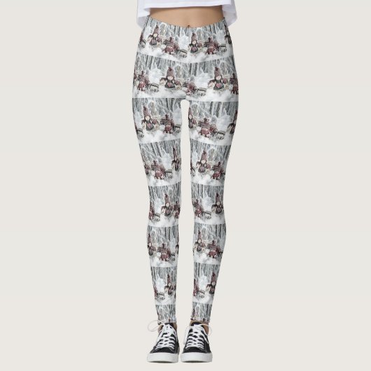 kabouters in de sneeuwtekening leggings (Voorkant)