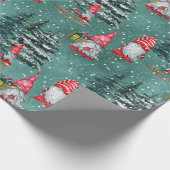Kabouters in de winter cadeaupapier (Hoek)