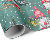 Kabouters in de winter cadeaupapier (Rol Hoek)