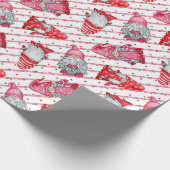 Kabouters in kerst rood cadeaupapier (Hoek)