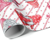 Kabouters in kerst rood cadeaupapier (Rol Hoek)