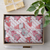 Kabouters in kerst rood tissuepapier (Geschenk)