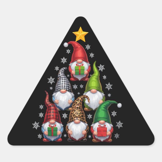 Kabouters Kerstboom Grappige Kerst Vakantie Sticker (Voorkant)