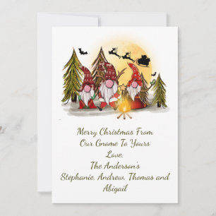 Kabouters Kerstkaart Rustieke Wildernis Whimsical Kaart