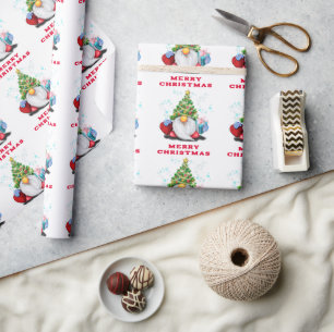Kabouters met cadeau kerst inpakpapier